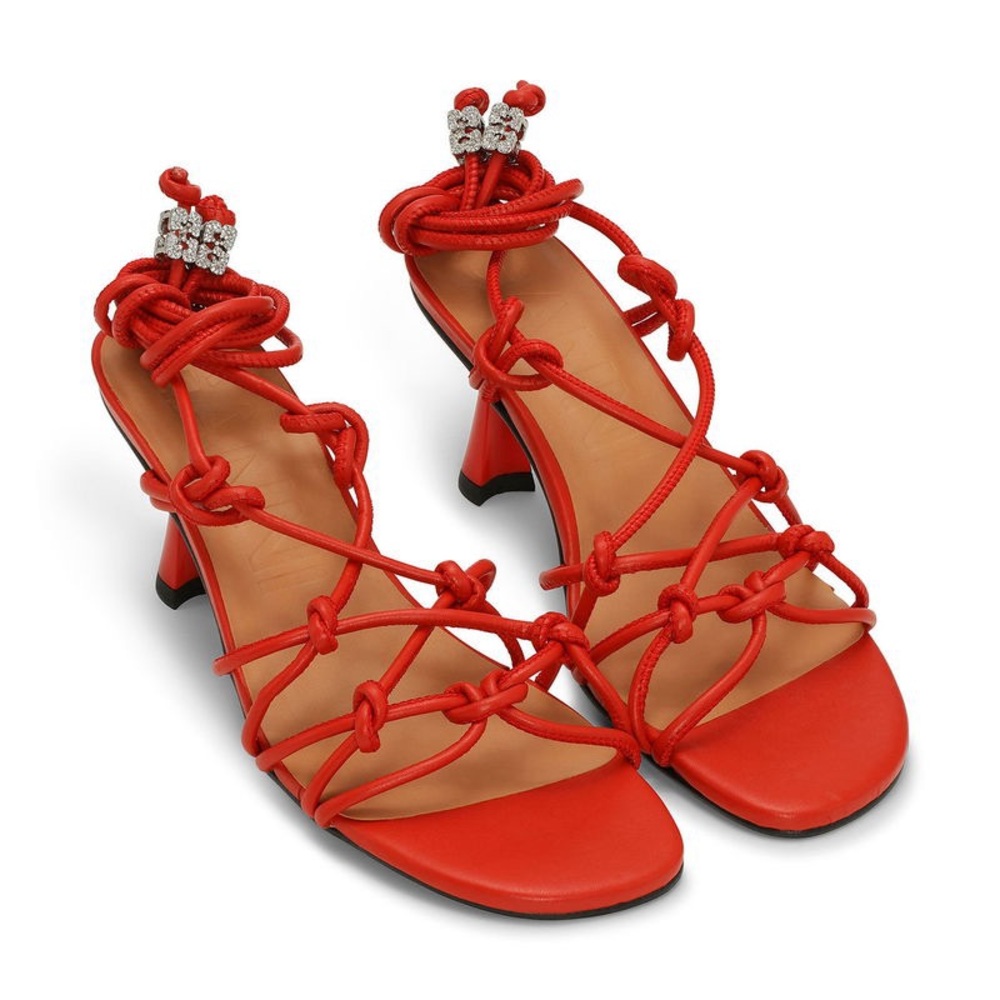 Ganni Red Strappy Sandals